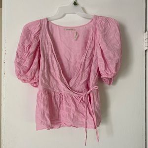 Urban Outfitters Puff-Sleeve Surplice Blouse Sz M